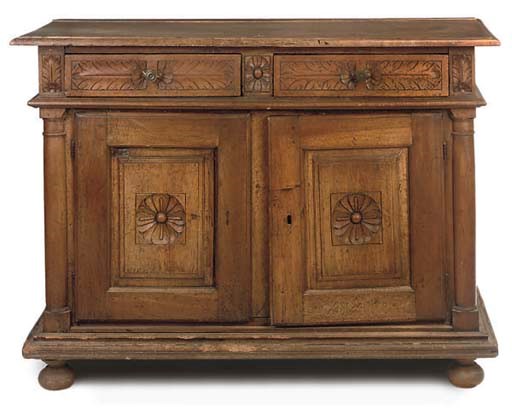 A SPANISH WALNUT SIDE CABINET