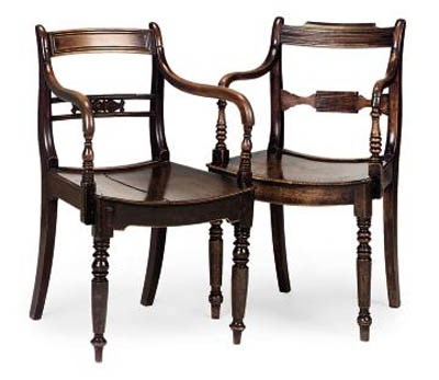 TWO ASH AND ELM ARMCHAIRS