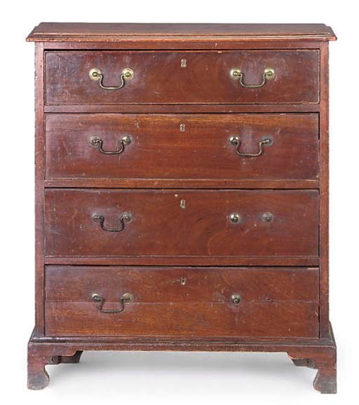 A MAHOGANY CHEST