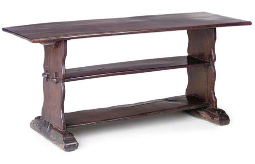 AN OAK REFECTORY TABLE