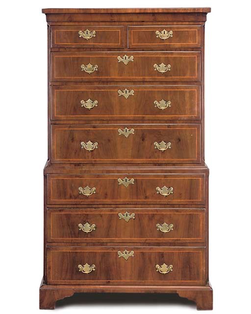 A WALNUT TALLBOY