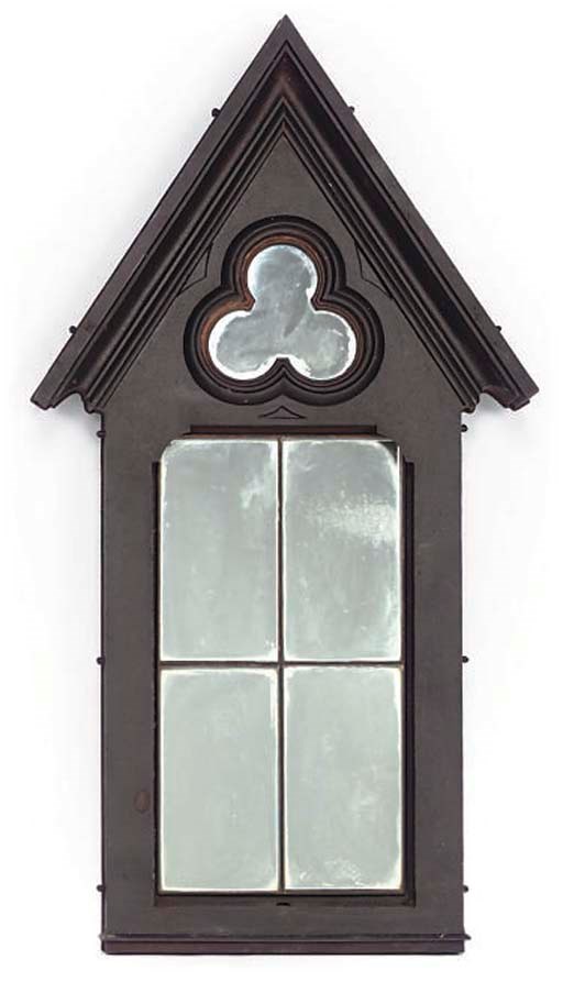 A PAIR FRENCH CAST-IRON PIER MIRRORS