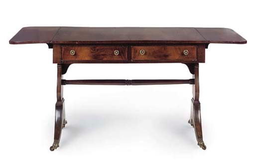A MAHOGANY SOFA TABLE