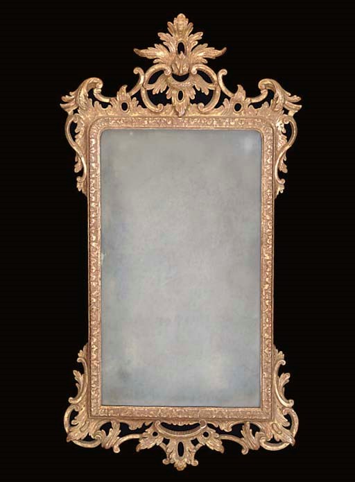 A GEORGE III GILTWOOD AND GESSO MIRROR