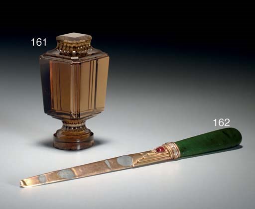 Jeweled Gold and Nephrite Letter Opener
