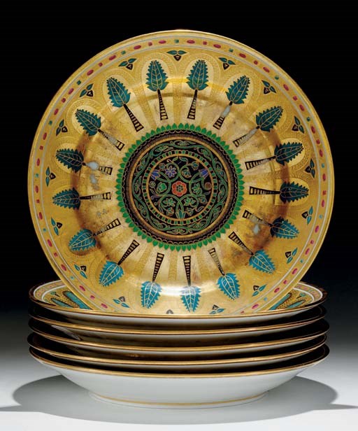 A set of six porcelain plates from the Kremlin Service