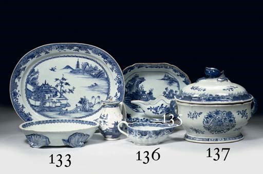 An assorted lot of blue and white porcelain