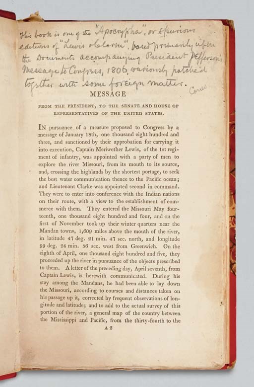 LEWIS, Meriwether and William CLARK. The Travels of Capts. Lewis & Clarke, from St. Louis, by Way of the Missouri and Columbia Rivers, to the Pacific Ocean; Performed in the Years, 1804, 1805, & 1806, by Order of the Government of the United States. London: C. Stower for Longman, Hurst, Rees and Orme, 1809.