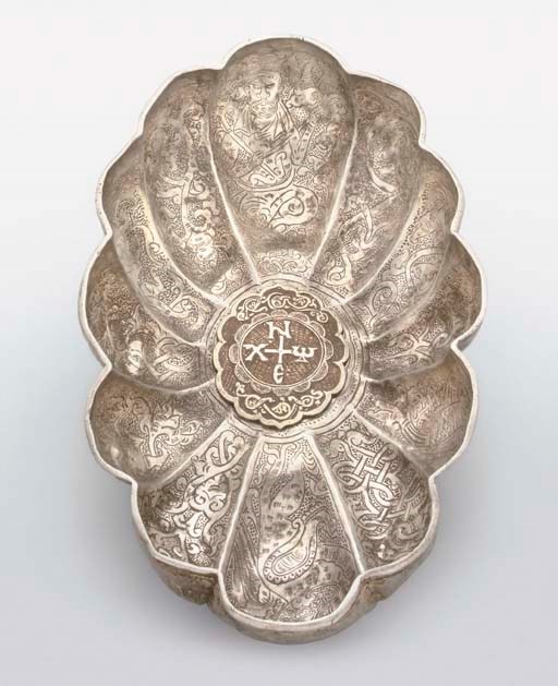 A MONGOL ENGRAVED SILVER BOWL