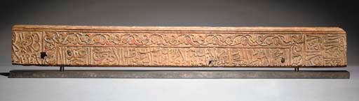 A TIMURID CARVED WOODEN BEAM