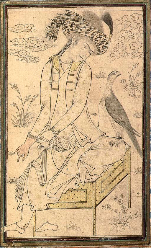 SEATED MAN WITH FALCON