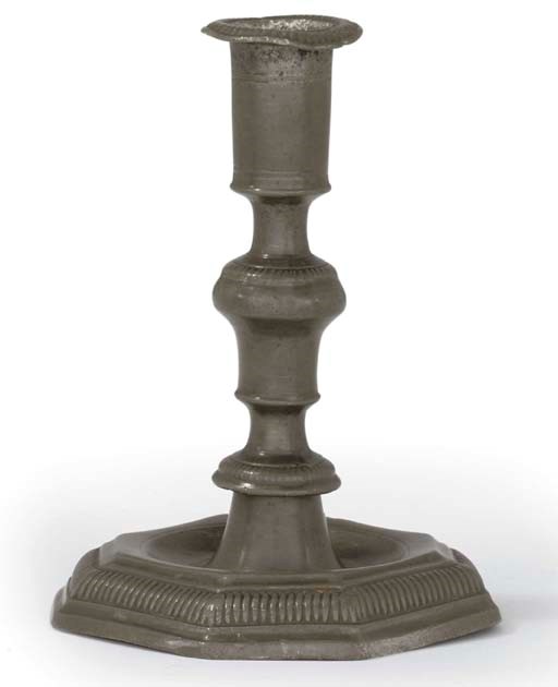 AN ENGLISH PEWTER CANDLESTICK