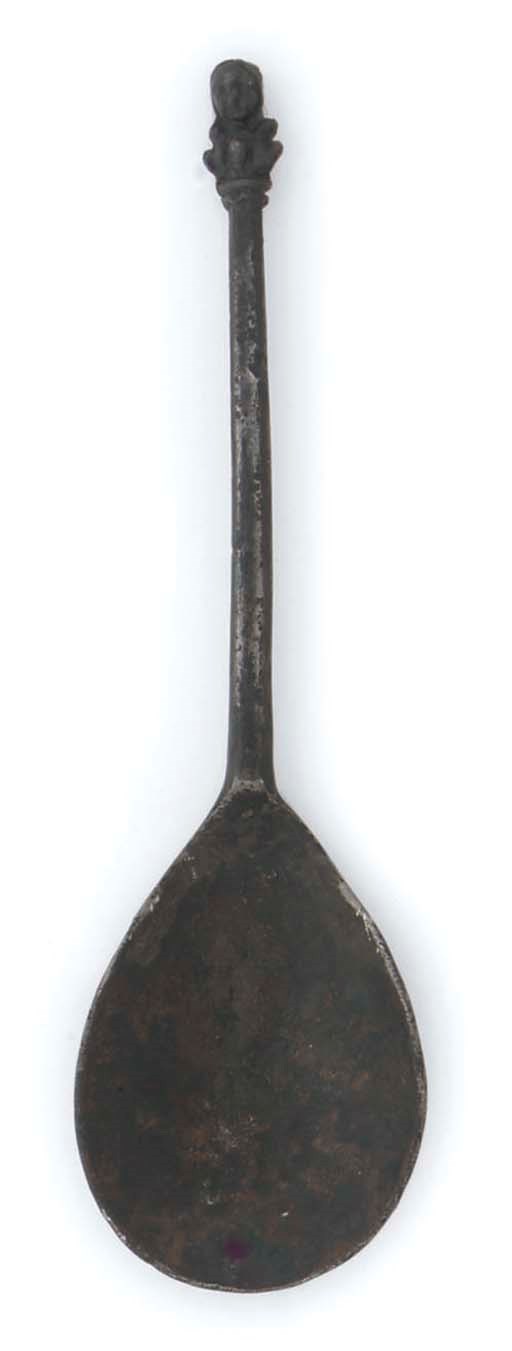 AN ENGLISH PEWTER ALDERMAN KNOP SPOON