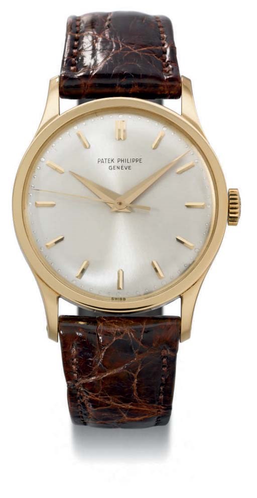 Patek Philippe. A fine and large 18K gold wristwatch with sweep centre seconds