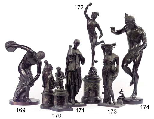 AN ITALIAN BRONZE MODEL OF DISCOBOLUS