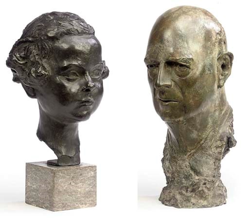 A BRITISH BRONZE PORTRAIT BUST OF LORD ANNAN