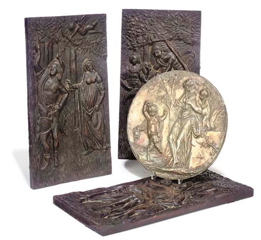THREE RELIEF CARVED OAK PANELS