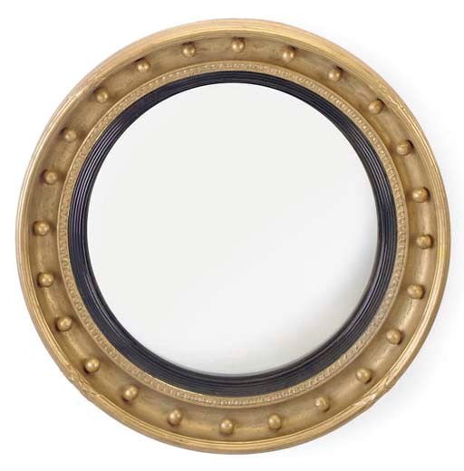 A GILTWOOD CONVEX MIRROR