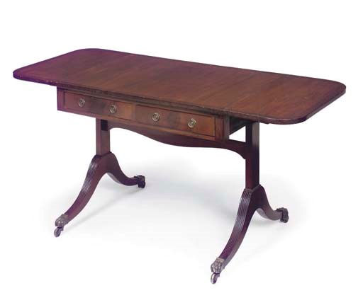 A MAHOGANY AND CROSSBANDED SOFA TABLE