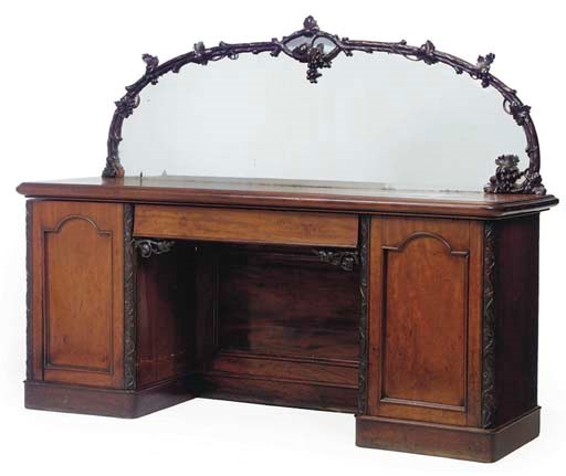 A MID VICTORIAN MAHOGANY SIDEBOARD
