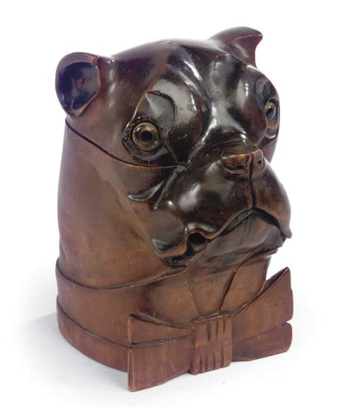 A VICTORIAN CARVED BOXWOOD TOBACCO JAR