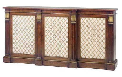A REGENCY ROSEWOOD SIDE CABINET