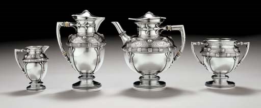 A VICTORIAN SILVER FOUR-PIECE TEA AND COFFEE SERVICE**