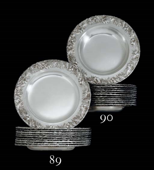 A SET OF TWELVE VICTORIAN SILVER SOUP PLATES