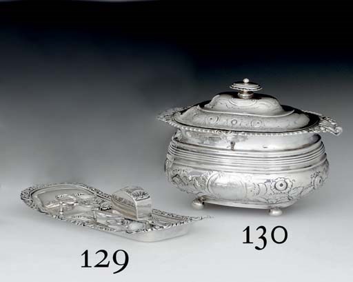 A GEORGE IV SILVER DOUBLE TEA CADDY