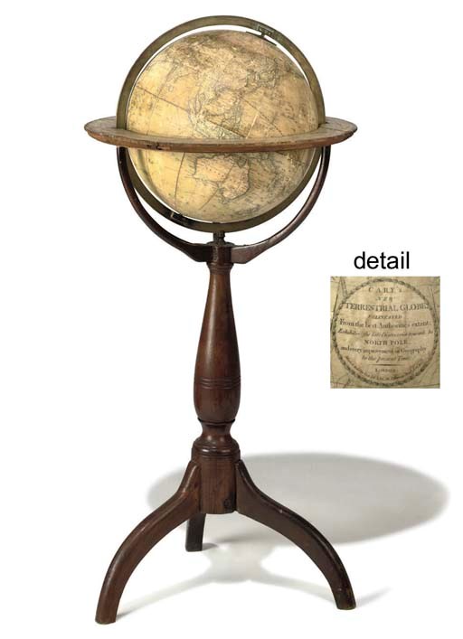 An English 13-inch terrestrial library globe,