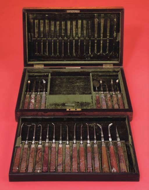A good mid-Victorian presentation dental instrument case,
