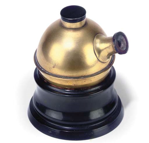 An Austrian circular lacquered-brass model of the bladder,