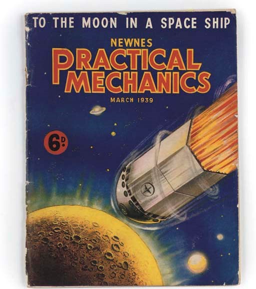 a rare edition of to the moon in a space ship newnes practical mechanics,
