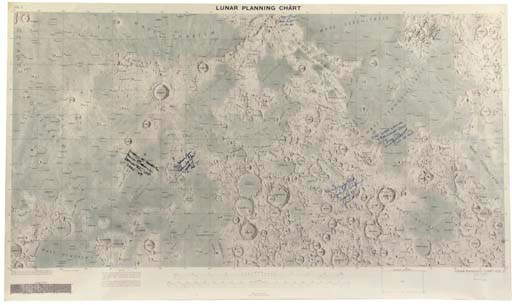 A limited edition print of the lunar planning chart 1969,
