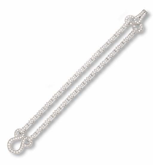 A DIAMOND 'AGRAFE' BRACELET, BY CARTIER