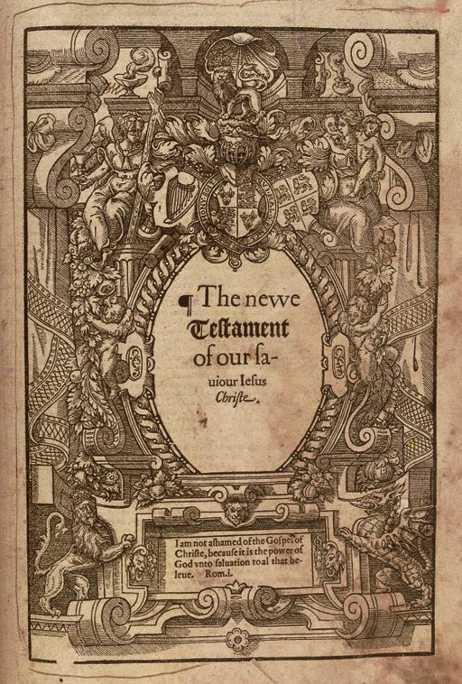 BIBLE, in English -- [The Holie Bible. London: R. Jugge, 1572]. 2°. Woodcut illustrations and initials, New Testament title within woodcut border (lacks title and first 7 leaves and last 5 leaves and map, some leaves torn with loss, many leaves repaired, some staining). 18th-century morocco gilt (rebacked preserving original spine, rubbed). Provenance: some early annotation. "Bishop's Bible." Second folio edition. Herbert 132; STC 2107. Sold not subject to return.