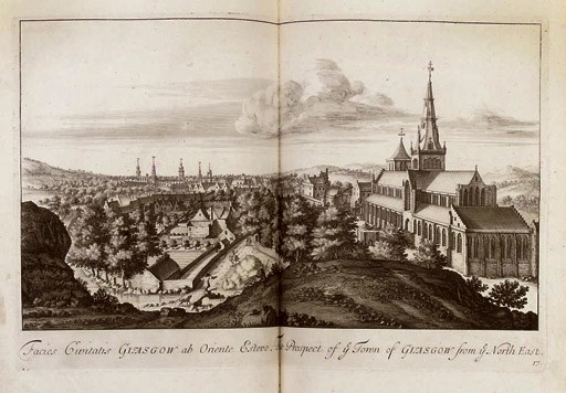 SLEZER, John.  Theatrum Scotiae.  Containing the Prospects of their Majesties Castles and Palaces. London: 1693. 2°. Title printed in red and black, engraved coat-of-arms on title, 57 double-page engraved plates (some light browning, first few plates torn at foot of centrefold and at margins, a few small rustholes, some plates misnumbered). Contemporary calf (worn, rebacked with red morocco). FIRST EDITION. Lowndes VI, 2413; Wing S3993.