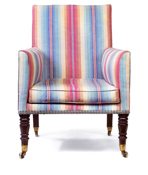 A GEORGE IV GRAINED, SIMULATED-ROSEWOOD LIBRARY BERGERE