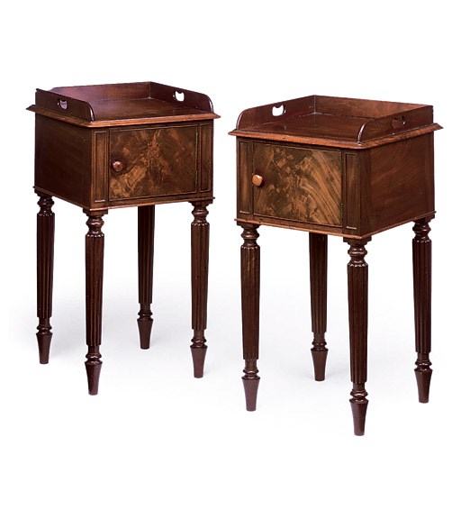 A PAIR OF SCOTTISH GEORGE IV MAHOGANY BEDSIDE CUPBOARDS