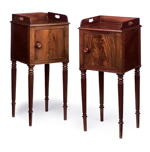 A PAIR OF SCOTTISH GEORGE IV MAHOGANY BEDSIDE CUPBOARDS