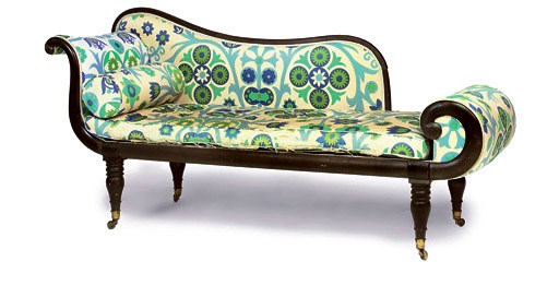A GEORGE IV EBONISED BEACH DAYBED