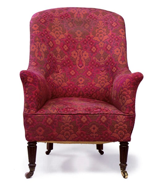 A GEORGE IV MAHOGANY EASY ARMCHAIR