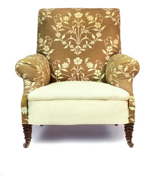 A LATE VICTORIAN EASY ARMCHAIR