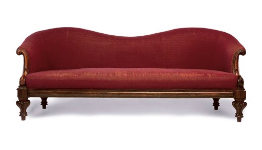 AN EARLY VICTORIAN ROSEWOOD SOFA