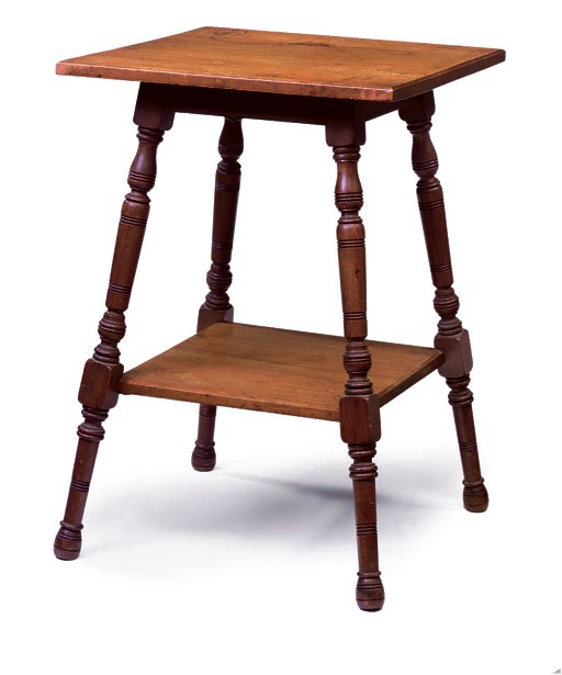 A LATE VICTORIAN WALNUT TWO-TIER OCCASIONAL TABLE