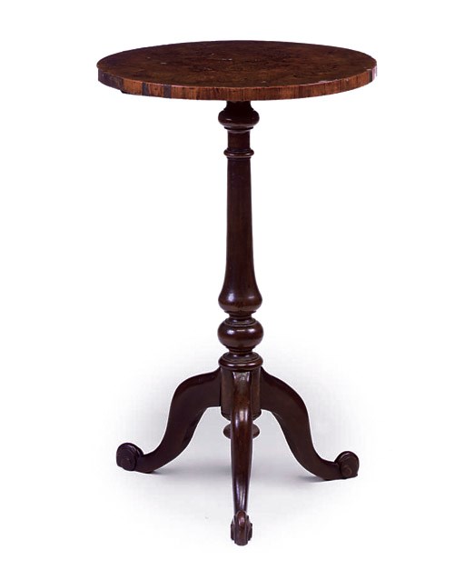 A MID-VICTORIAN BURR-WALNUT AND WALNUT CIRCULAR OCCASIONAL TABLE