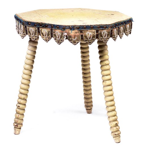 A MID-VICTORIAN WHITE-PAINTED PINE OCCASIONAL TABLE