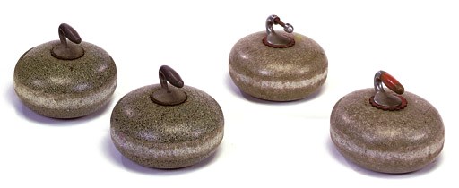 TWO PAIRS OF SCOTTISH AILSA GRANITE CURLING STONES