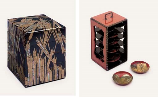 A SAGE-SAKAZUKIBAKO [CARRYING BOX FOR SAKE CUPS]