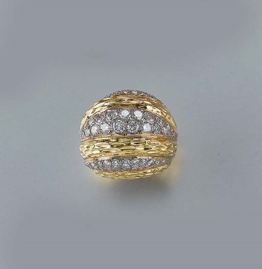 ANELLO IN ORO BICOLORE E DIAMANTI, FIRMATO WEBB